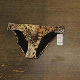 Bar III Womens Safari Fling Hipster Bikini Bottoms Natural Animal Brown M