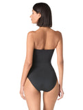 Kate Spade Womens Rosette Solids Bandeau One Piece Swimsuit S7C451 Black L