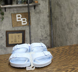 Shade & Shore Womens Neida Eva Two Band Footbed Sandals 86509395 Neida Blue 6M