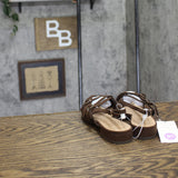 A New Day Twiggy Multi Buckle Mini Heel Flats with Memory Foam Insole Brown 6.5M