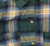 Hollister Womens Flannel Long Sleeve Button Up Shirt Blue / Green S