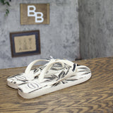 Havaianas Tropical Palm Tree Thong Flip Flop Sandals Off White / Black 9M / 10M