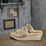 JBU By Jambu Casual Fashion Slip On Wedge Sandal Cream / Champagne Brown 9M