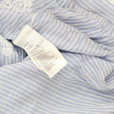 H&M LOGG Womens Long Sleeve Crochet Trim Blouse Shirt Top Blue Multi 6