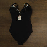 Tommy Bahama Womens Island Cays Cabana One Piece Swimsuit Black / White 16
