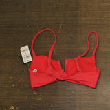 Bar III Womens V-Wire Plunge-Neck Bralette Bikini Swim Top Bright Rose Pink S