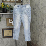 Laurie Felt Womens Classic Embroidered Slim Leg Jeans Light Blue 10