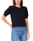 Sam and Jess Womens Short Puff-Sleeve Sweater TA93148041BS Black L