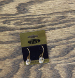 Tint Fashion Elegant Floating Cubic Zirconia Dangly Earrings Gold / Clear 1.25"
