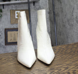 INC International Concepts Womens Sarishaa Zip Booties White Crocodile 9.5M