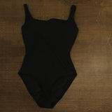 Bleu By Rod Beattie Ribbed Square-Neck One Piece Swimsuit RBWL25971X Black 20W