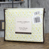 Laura Ashley Evie 4-Piece Yellow Cotton Full Sheet Set Evie Yellow Full