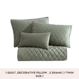 Laura Ashley Diamond 3-Piece Quilt Set USHSGT1264330 Dark Green Twin