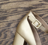 Sun + Stone Reemaa Block-Heel Platform Sandals Open Toe Gold Yellow 9M