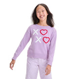 Art Class Girls XO Valentine's Day Pullover Sweater 92807659 Light Purple XL