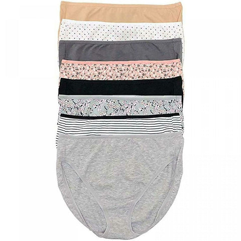 Felina Women's 8 Pack Full Coverage Hi Cut Panties