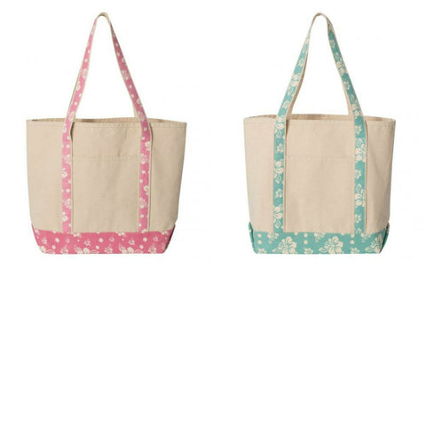 Hyp Sportswear Cotton Canvas Beach Tote Bag with Contrast Handles
