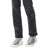 DG2 by Diane Gilman Stretch Artwork Printed Jeans Black Animal 4 Petite