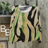 NWT Alfani Womens Printed Bubble-Hem Top. 100085978MS Medium