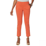 MarlaWynne FLATTERfit Stretch Twill Pants With Pockets Persimmon Petite 16