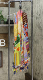 Echo Women's Spring Patchwork Oblong Scarf with Tassels