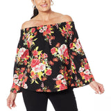 DG2 by Diane Gilman Women's Off the Shoulder Floral Print SoftCell Top