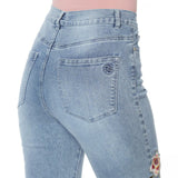 DG2 by Diane Gilman Women's Classic Stretch Embroidered Straight Leg Jeans