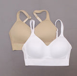 Rhonda Shear 2 Pack Mesh Back Molded Cup Bras White/ Nude Medium