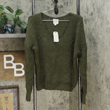 Hippie Rose Women's Junior Fit Chenille V-Neck Sweater