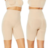 Rhonda Shear Women's Medium Support Longline Smoothing Shorts Nude Large