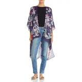 Echo Women's Wildflower Maxi Ruana Blue Multi