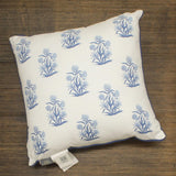 Lacourte Alysia 20 In. Square Floral Decorative Throw Pillow White / Blue