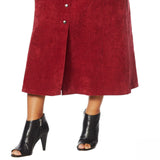 LaBellum by Hillary Scott Women's Plus Size Snap Front Midi Skirt