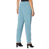 MarlaWynne Women's Pull On Linen Jersey Slouch Ankle Pants