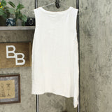 LOGO by Lori Goldstein Women's Cotton Modal Slub Tank Top with Rib Side Panel