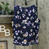 Nine West Women's Sleeveless Floral Print Pleated Top