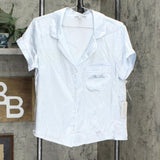 In Bloom by Jonquil Mrs Satin Short Shirt Pajamas Set Blue XL