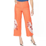 DG2 by Diane Gilman Women's Embroidered Cropped Wide Leg Jeans