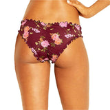 Shade & Shore Women's Wave Ruffle Cheeky Floral Bikini Bottom
