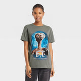 E.T. Women's Universal Studios Short Sleeve Graphic T-Shirt Tee Gray XXL