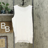 DG2 by Diane Gilman Women's Embroidered Easy Tank Top Ivory XL
