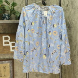 Martha Stewart Women's Plus Size Printed Woven Peasant Blouse