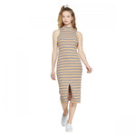 Wild Fable Women's Striped Sleeveless Mock Turtleneck Knit Midi Dress