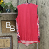 DG2 by Diane Gilman Women's Colorblocked Print and Solid Tank Top With Scarf