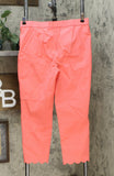 Lemon Way Women's Flawless Twill Scallop Hem Crop Pants Coral 14