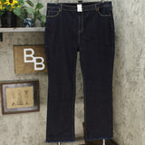 Susan Graver Women's Plus High Stretch Denim Slightly Boot Cut Jeans