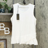 DG2 by Diane Gilman Women's Asymmetric Ruffle Tank Top