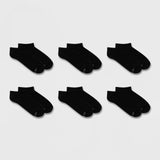 Fruit Of The Loom Extended Size Cushioned 6pk No Show Athletic Socks Black 8-12