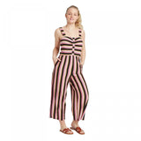 Xhilaration Women's Striped Sleeveless Sweetheart Neck Knit Cropped Jumpsuit