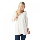 Isaac Mizrahi Live! Women's Essentials Pima Cotton Tunic Top with Long Side Slits